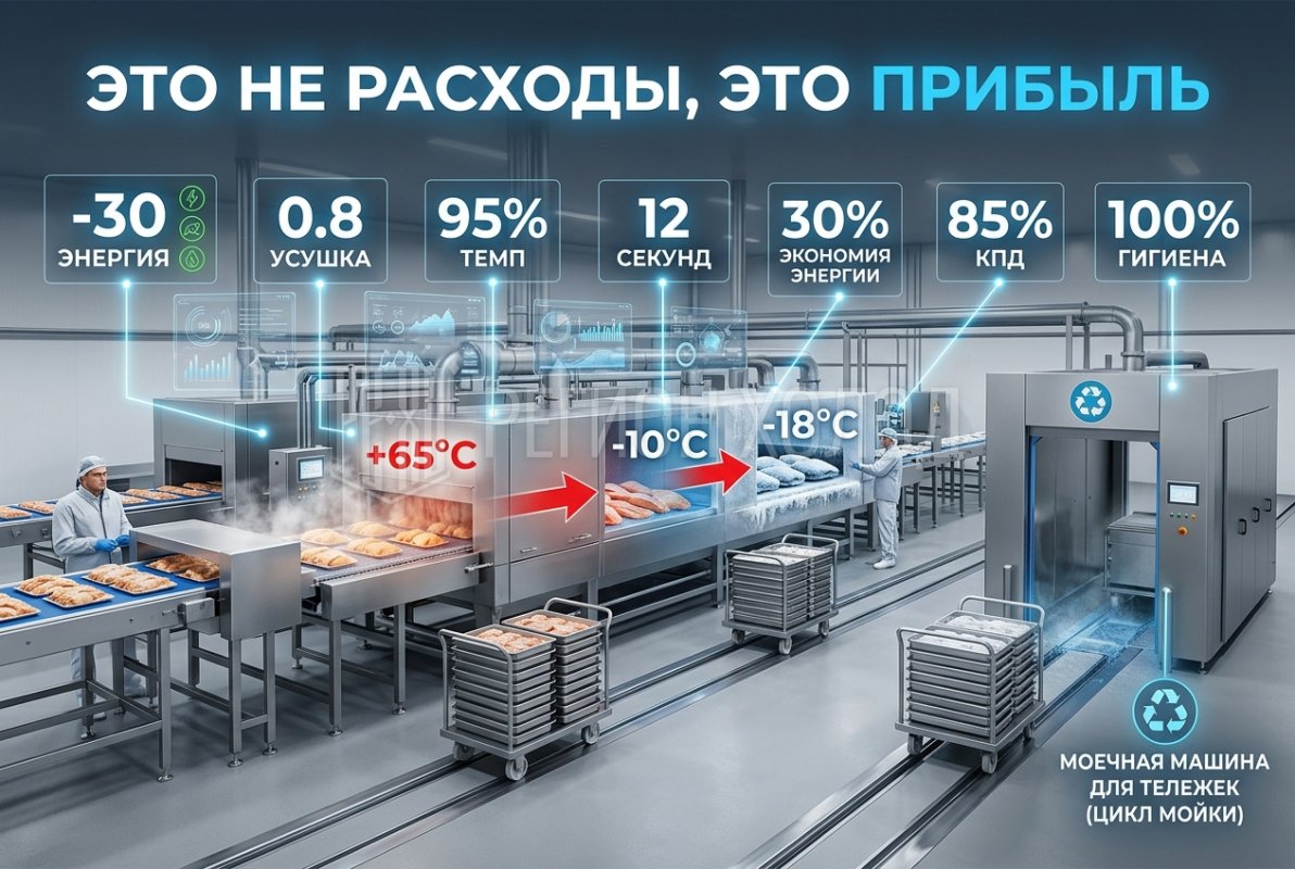 Шкафы шоковой заморозки с выдвижными тележками: Инженерная точность как инструмент прибыли на крупном производстве — иллюстрация 2