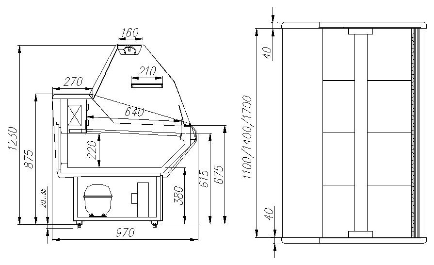 Витрина холодильная Carboma Palm G95 SV 1,8-1 (ВХСр-1,8)