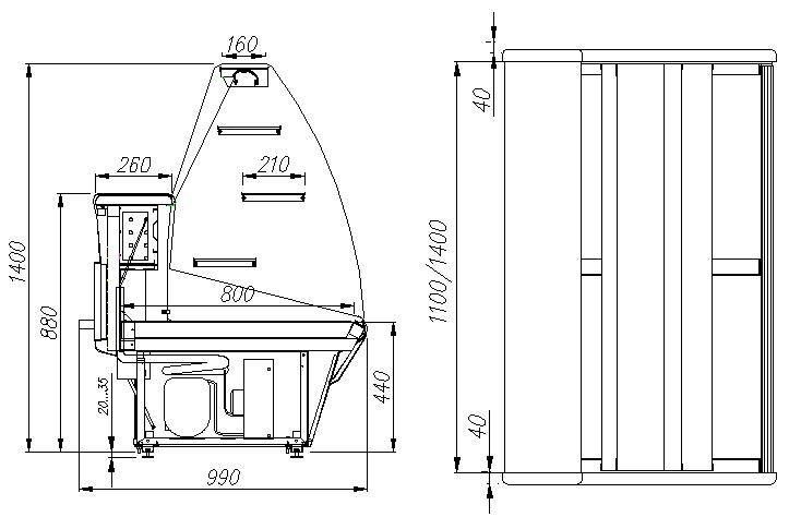 Витрина кондитерская Carboma K95 SM 1,5-1 (ВХСд-1,5)