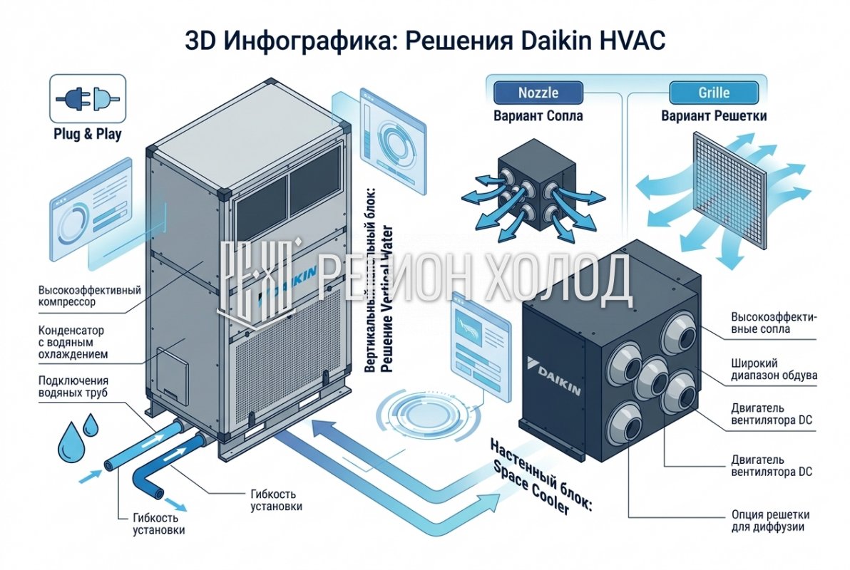 Daikin расширяет линейку HVAC для больших пространств: новые агрегаты Hydronic и DX
