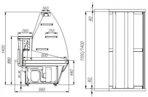 Витрина кондитерская Carboma K95 SM 1,5-1 (ВХСд-1,5)