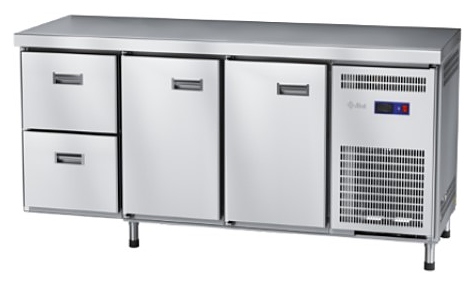 Стол холодильный Abat СХН-60-02 столешница без борта (дверь, дверь, ящики 1/2)